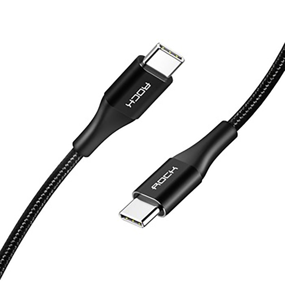 Rock Type C To C 3A Metal Charge & Sync Round Data Cable (4799913525348) Rock Type C To C 3A Metal Charge & Sync Round Data Cable (4799913525348)